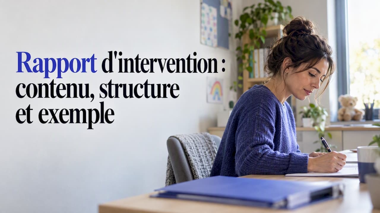 Rapport d'intervention : contenu, structure et exemple